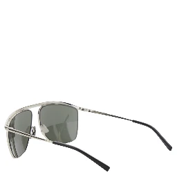 SL 820 Metallic Aviator Sunglasses with Nylon Lenses and Curved Top Bar in Metal Woman