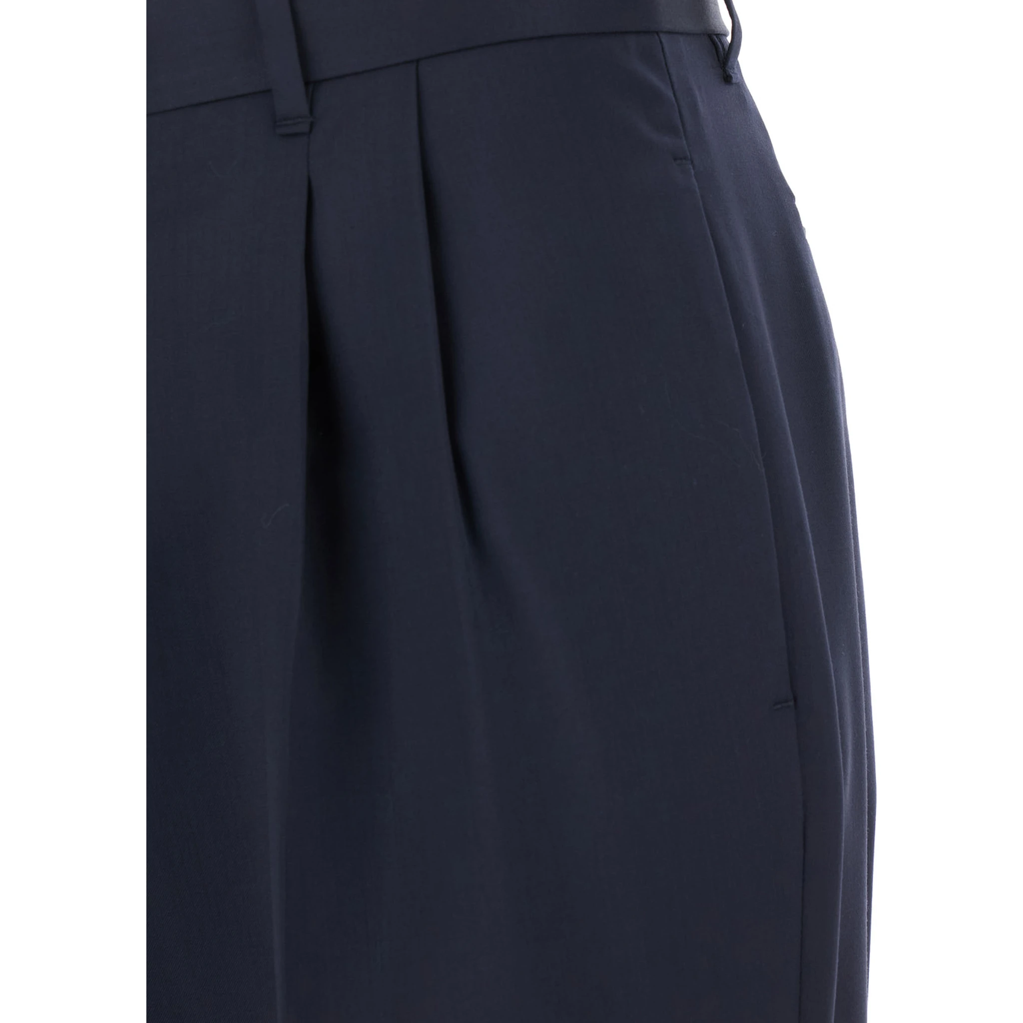 Blue Tailored Trousers with Double Pence in Virgin Wool Man