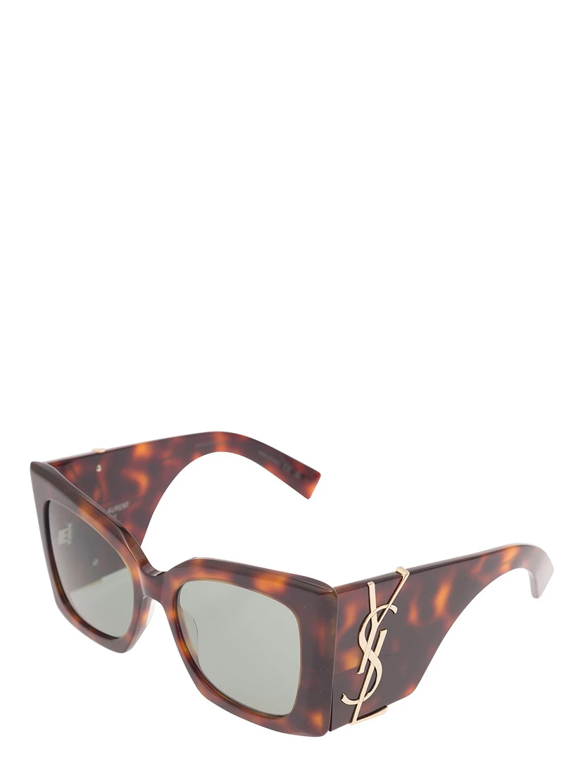 SL M119 Blaze Sunglasses in Brown Acetate Woman