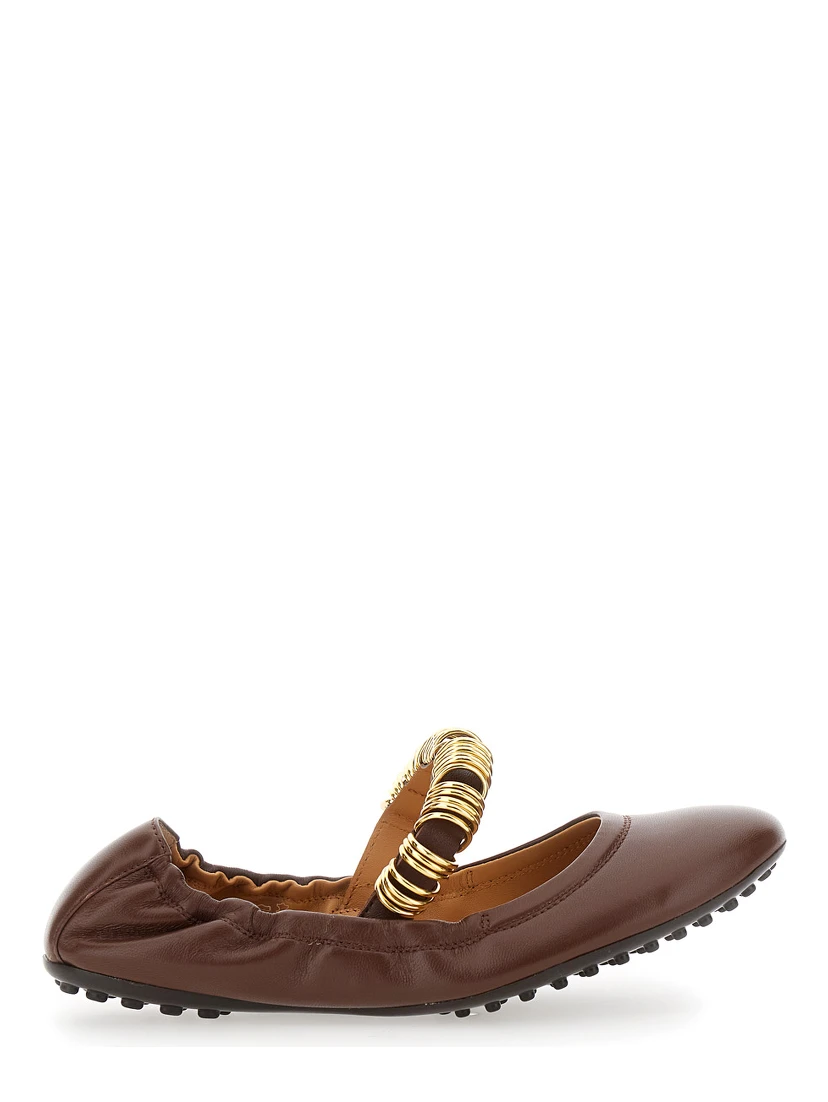 Dee Brown Ballerinas with Decorative Rings on the Front in Leather Woman