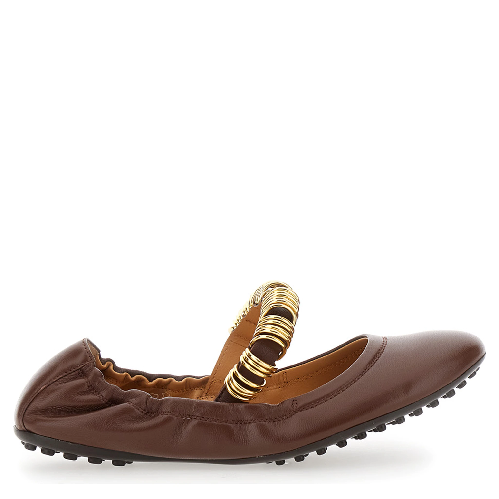 Dee Brown Ballerinas with Decorative Rings on the Front in Leather Woman