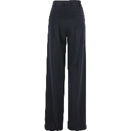 Blue Tailored Pants in Satin Woman