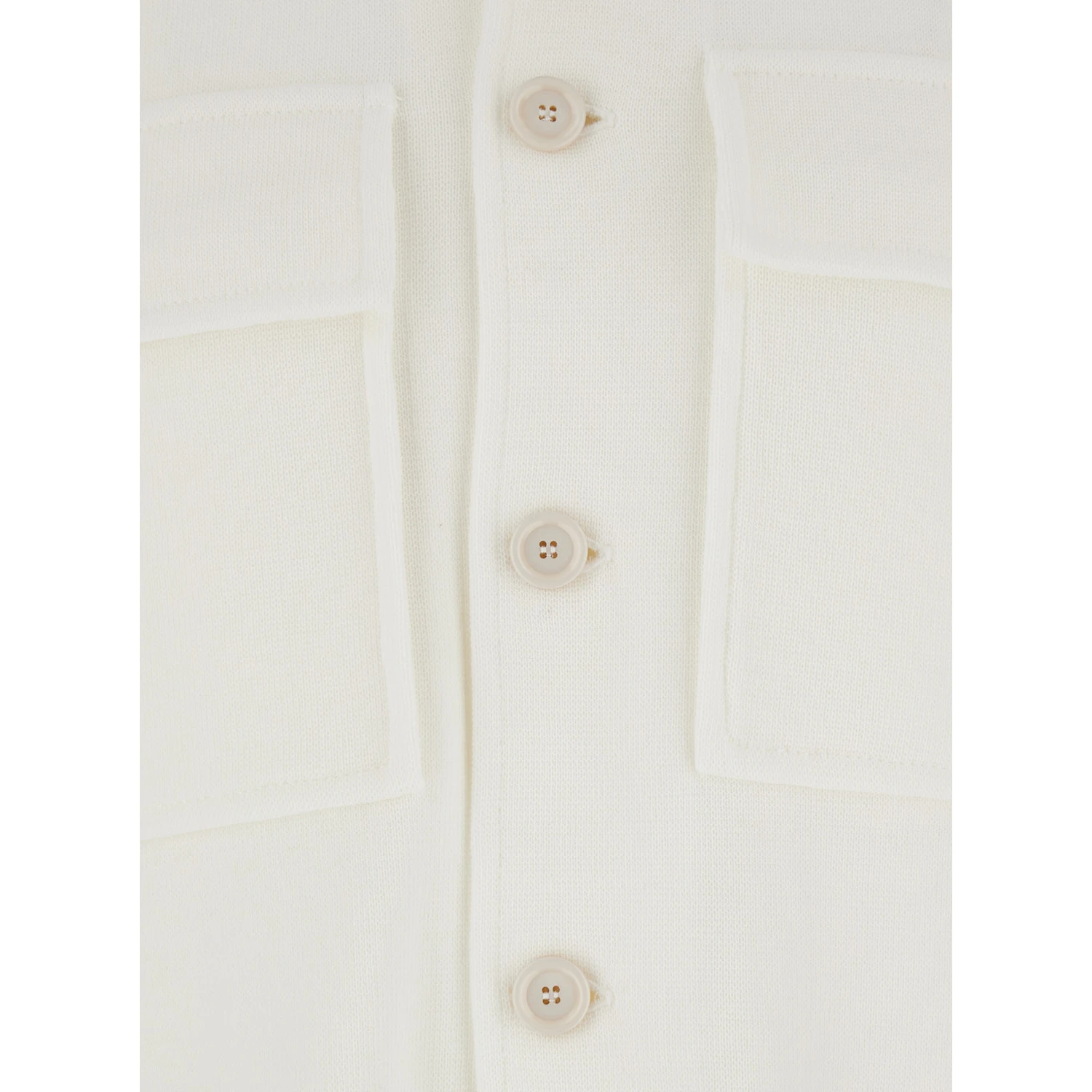 White Shirt with Classic Collar and Two Front Patch Pockets in Cotton Man