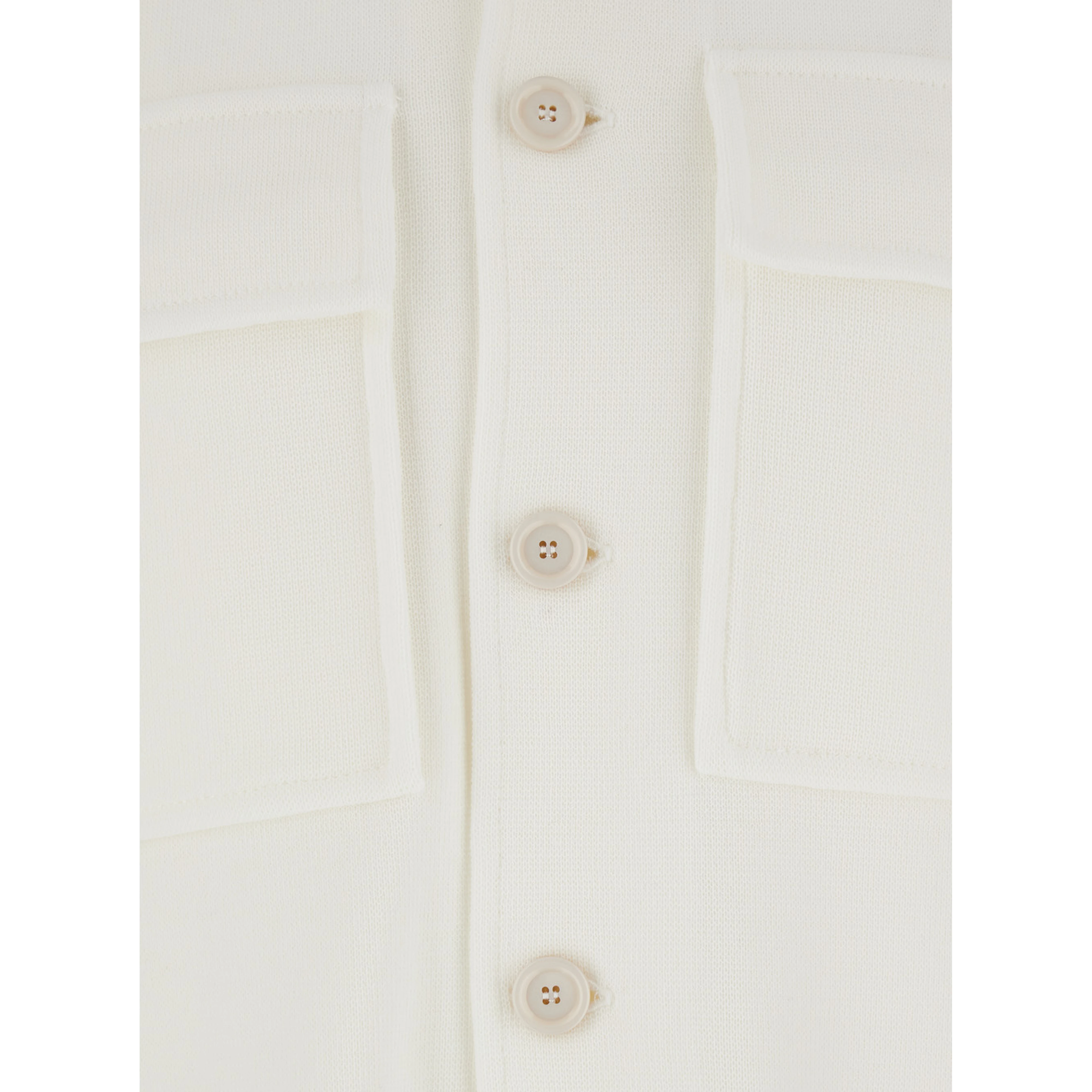 White Shirt with Classic Collar and Two Front Patch Pockets in Cotton Man