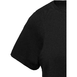 Crewneck T-Shirt in Black Cotton Woman