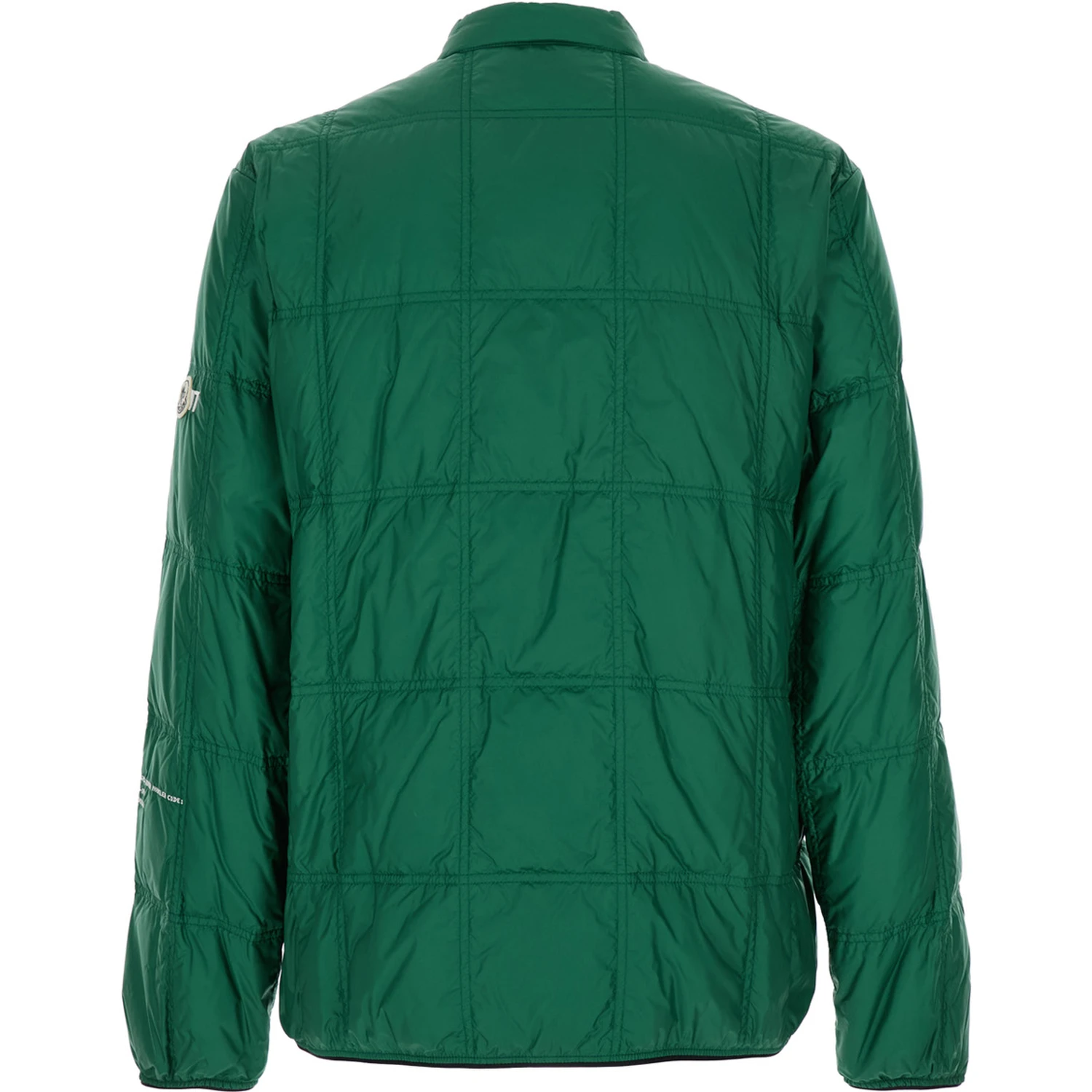 Jayel Green Down Jacket with High Neck and Logo Patch on the Sleeve in Tech Fabric Man