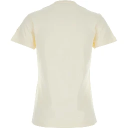 White T-Shirt with Embroidered Logo on the Front and Logo Patch on the Sleeve in Cotton Woman