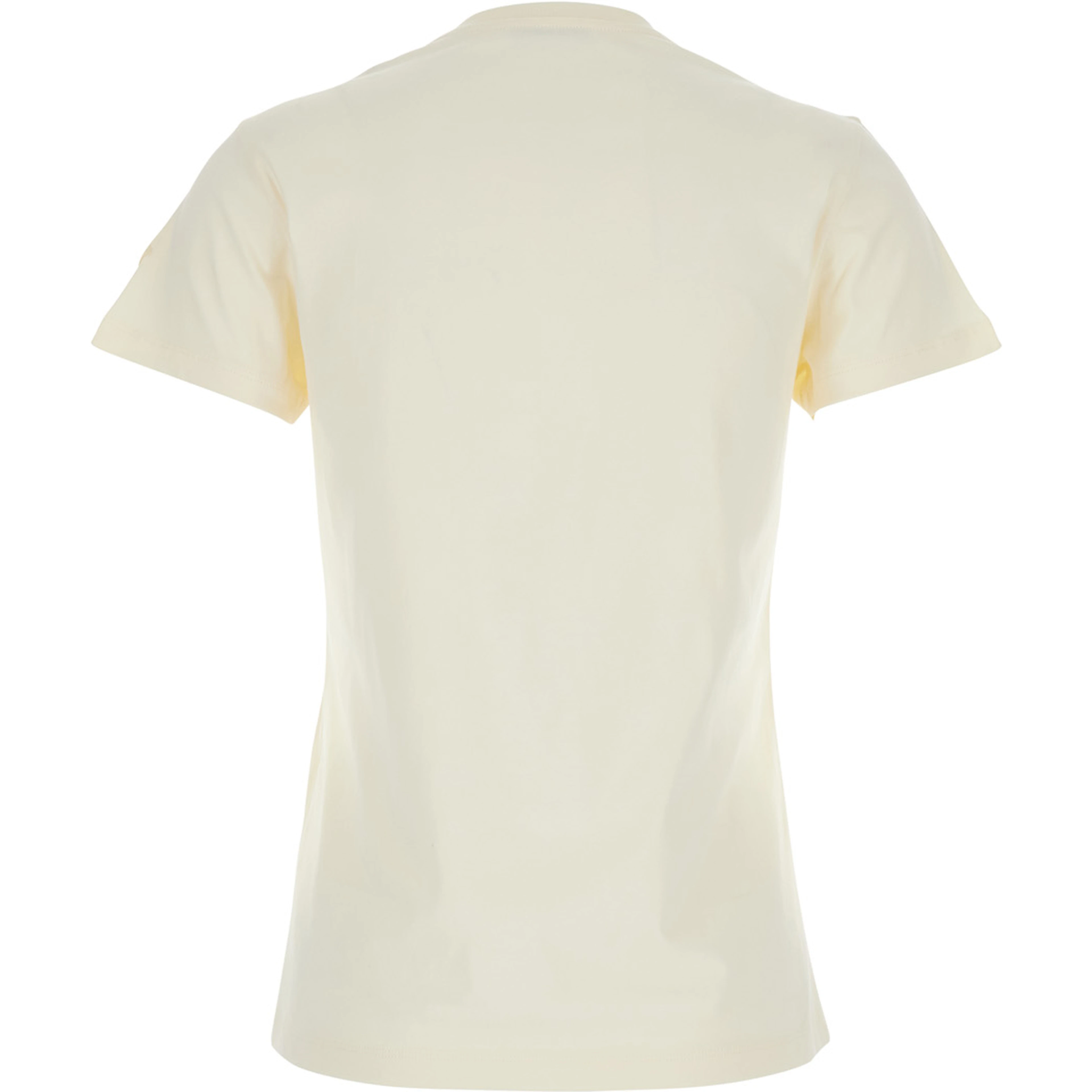White T-Shirt with Embroidered Logo on the Front and Logo Patch on the Sleeve in Cotton Woman