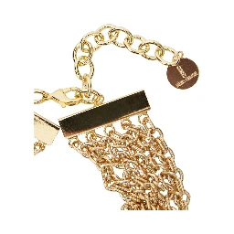 Bandite Gold-Colored Necklace with Chain Design and Logo Pendant in Brass Woman