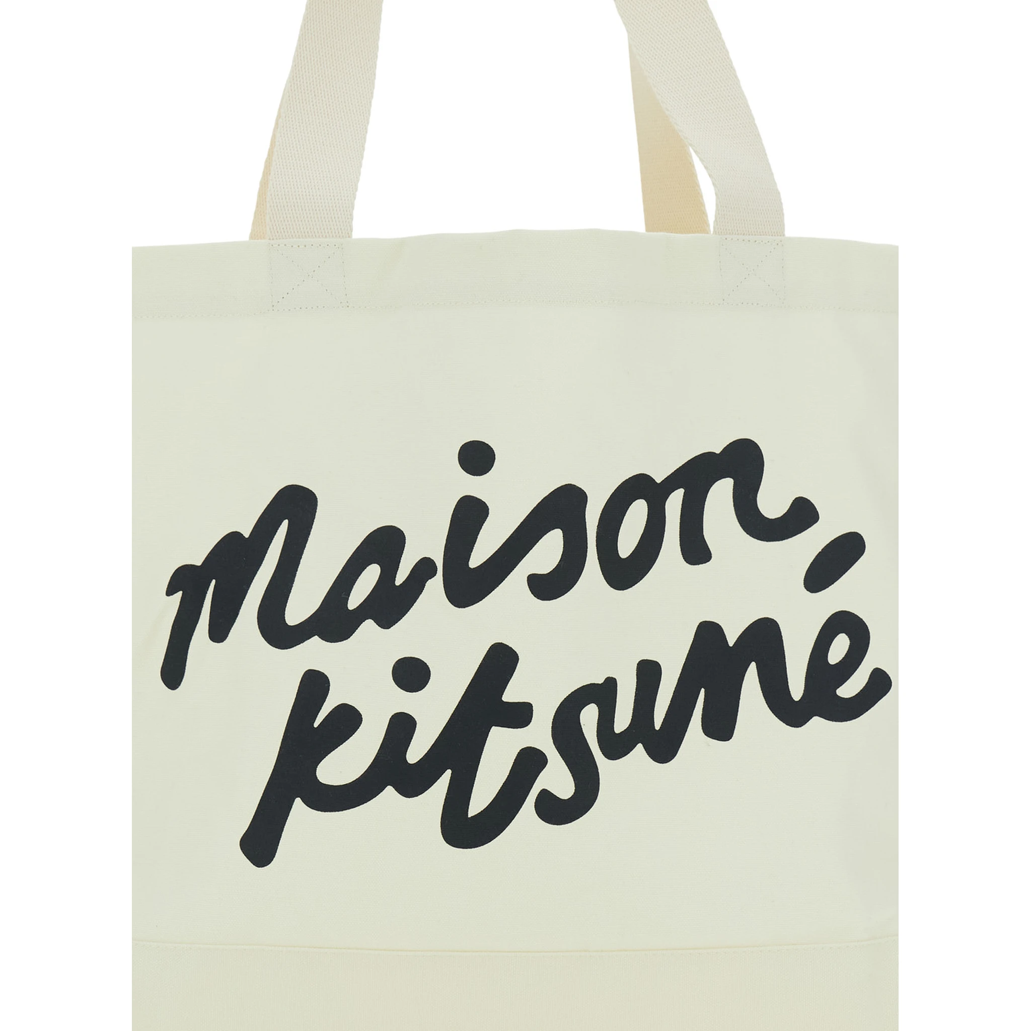 White Shopper with Maxi Logo Lettering on the Front in Cotton Man