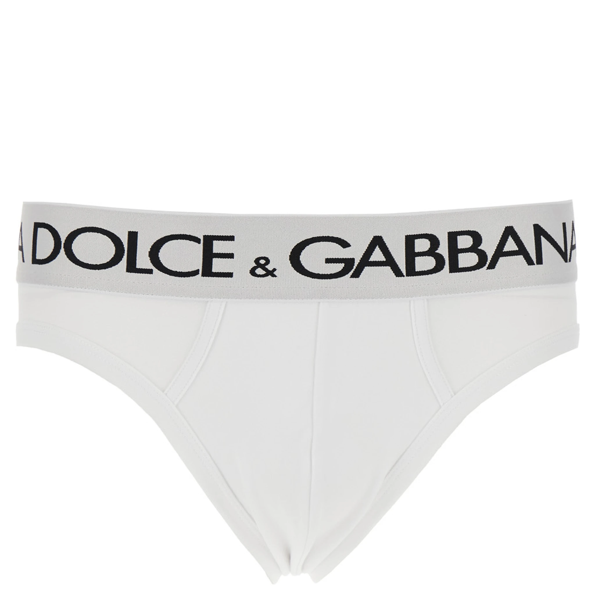 White Briefs with Elastic Waist and Logo Lettering in Cotton Man