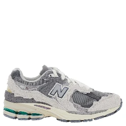 2002R Grey Low Top Sneakers with Logo Patch in Suede Unisex