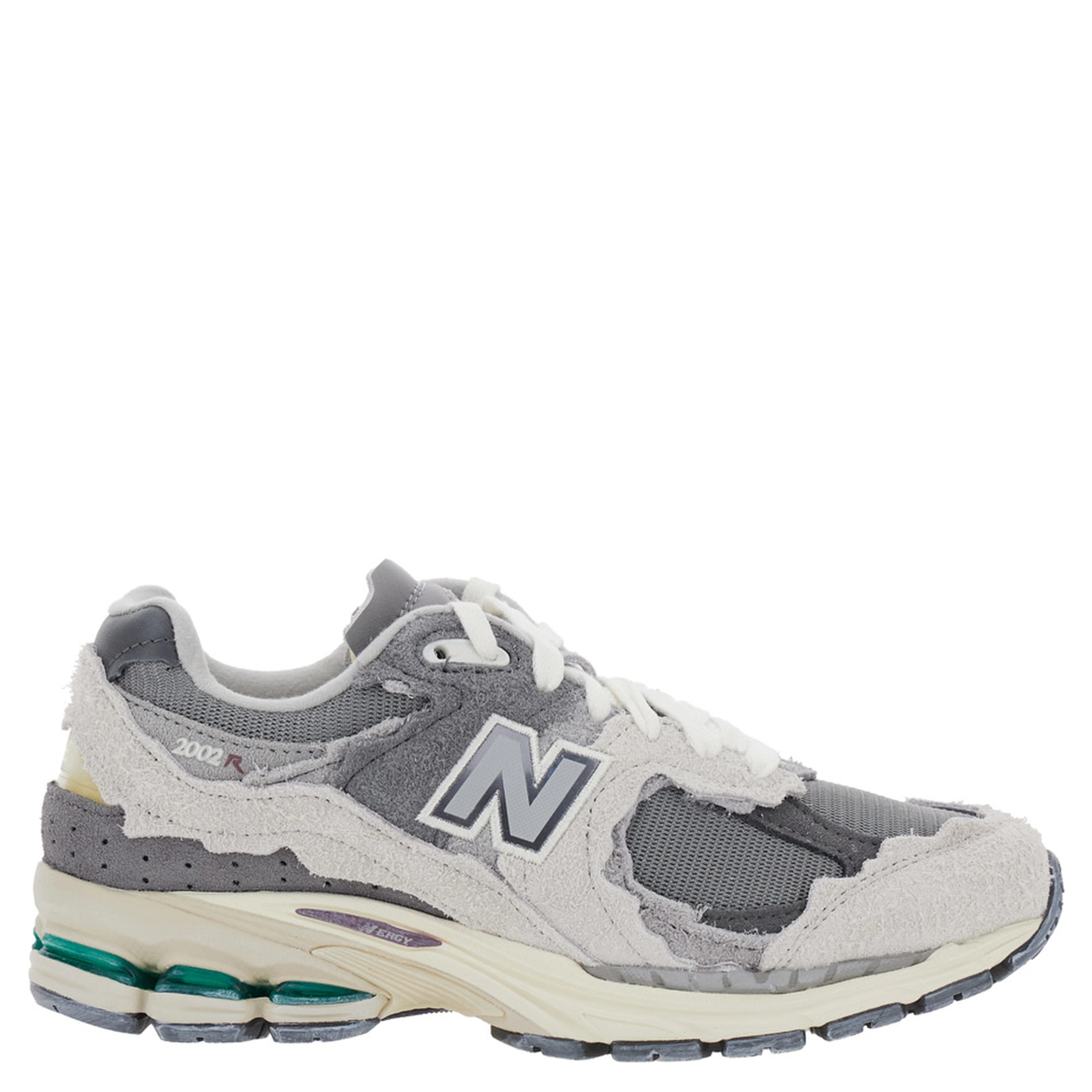 2002R Grey Low Top Sneakers with Logo Patch in Suede Unisex