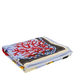 Light Blue Beach Towel with All-Over Print in Cotton Home