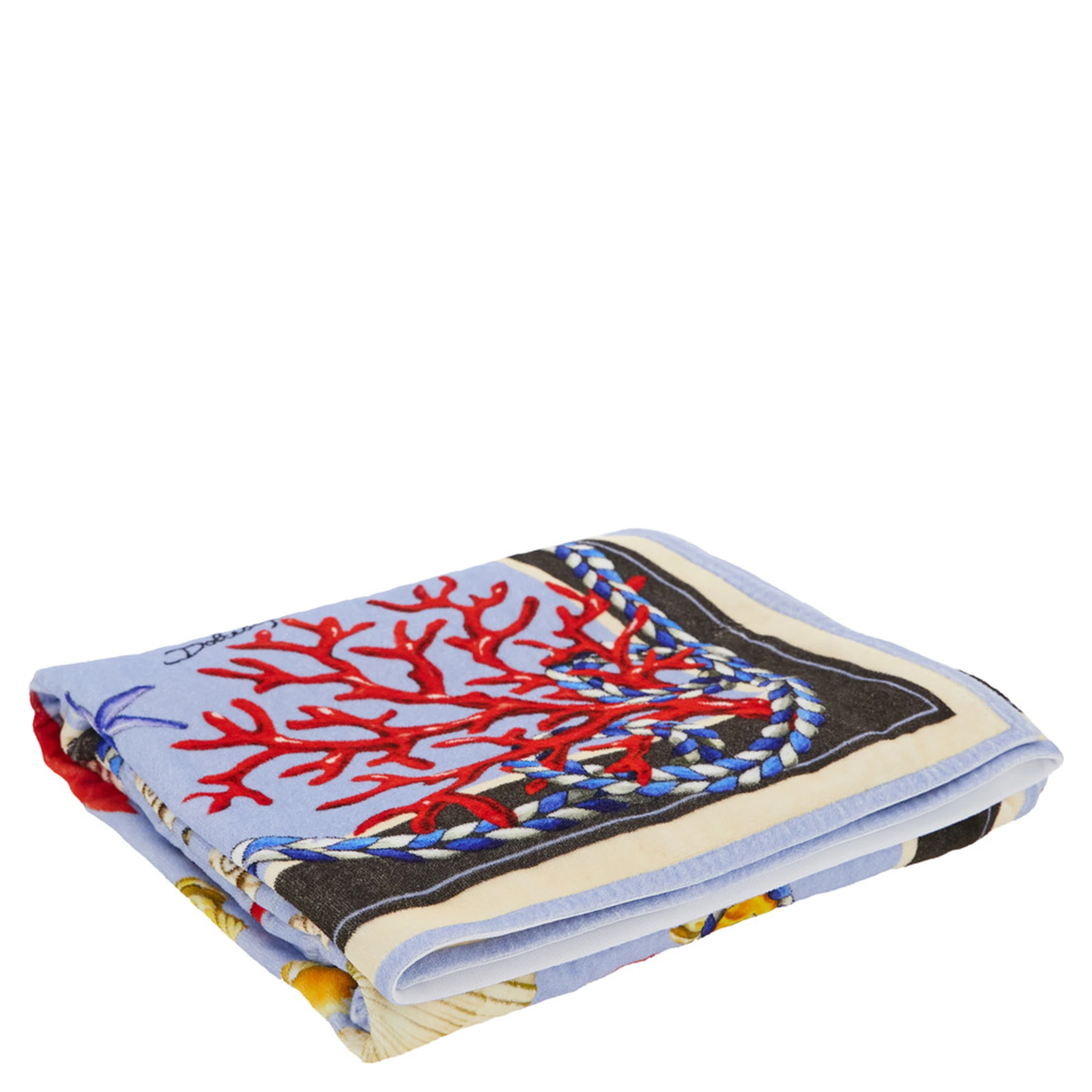 Light Blue Beach Towel with All-Over Print in Cotton Home