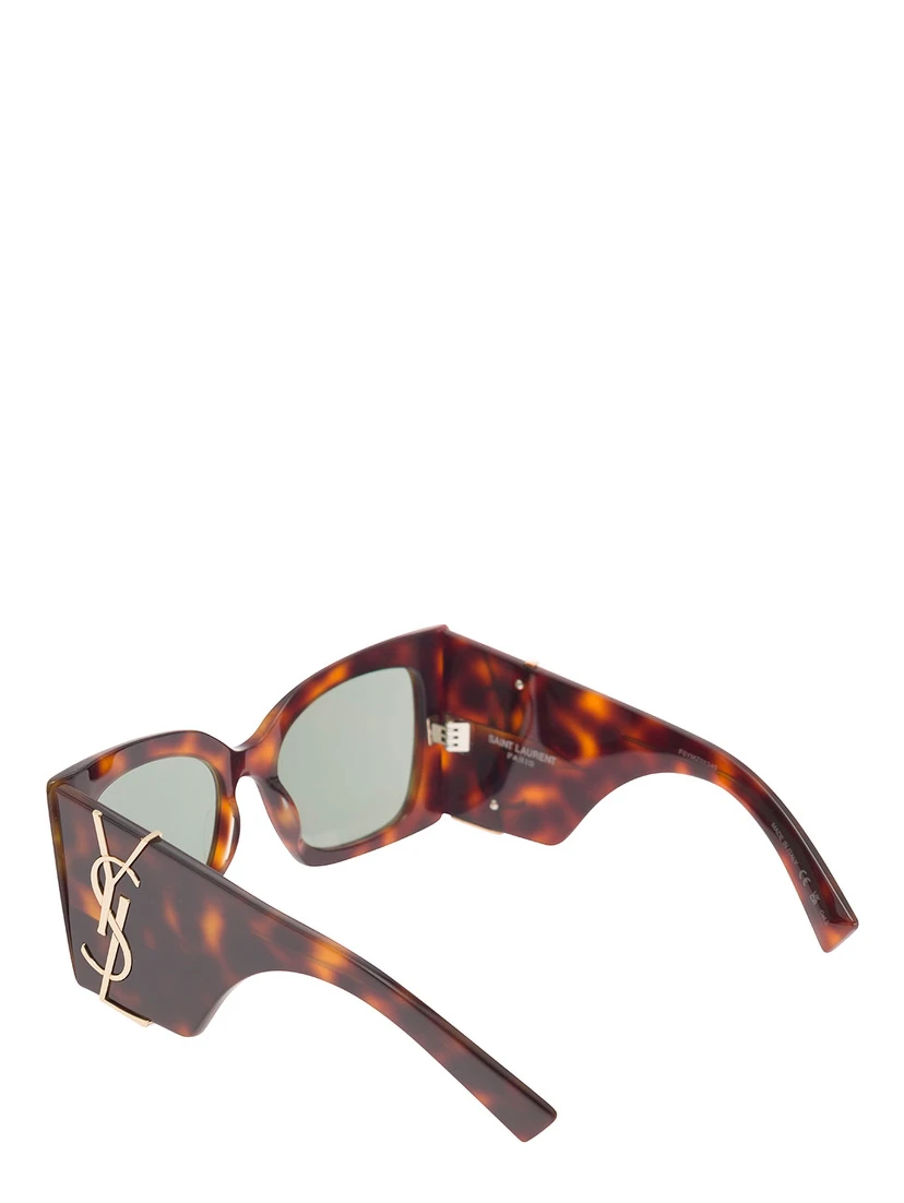 SL M119 Blaze Sunglasses in Brown Acetate Woman