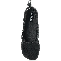 Gill Black Ballerinas with Semi-Transparent Mesh Design and Adjustable Drawstring in Tech Fabric Woman