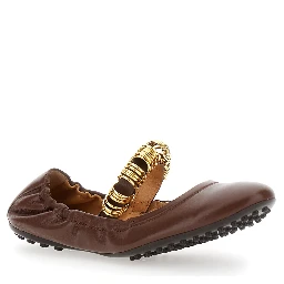 Dee Brown Ballerinas with Decorative Rings on the Front in Leather Woman