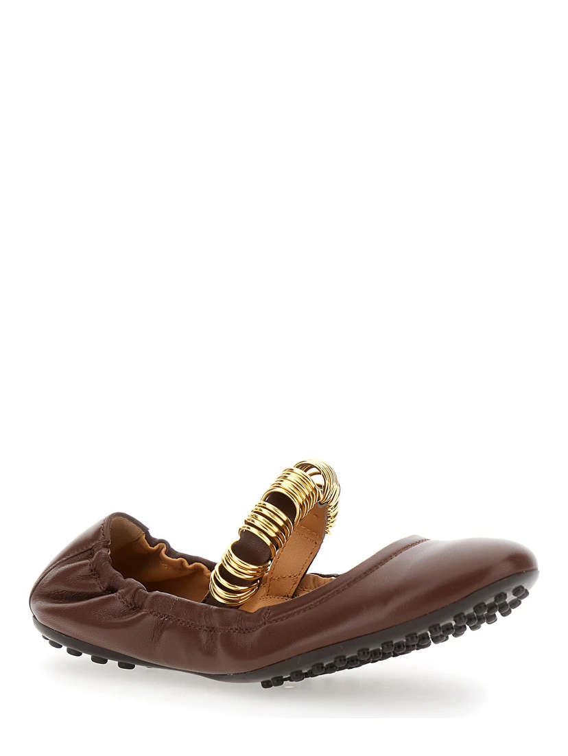 Dee Brown Ballerinas with Decorative Rings on the Front in Leather Woman