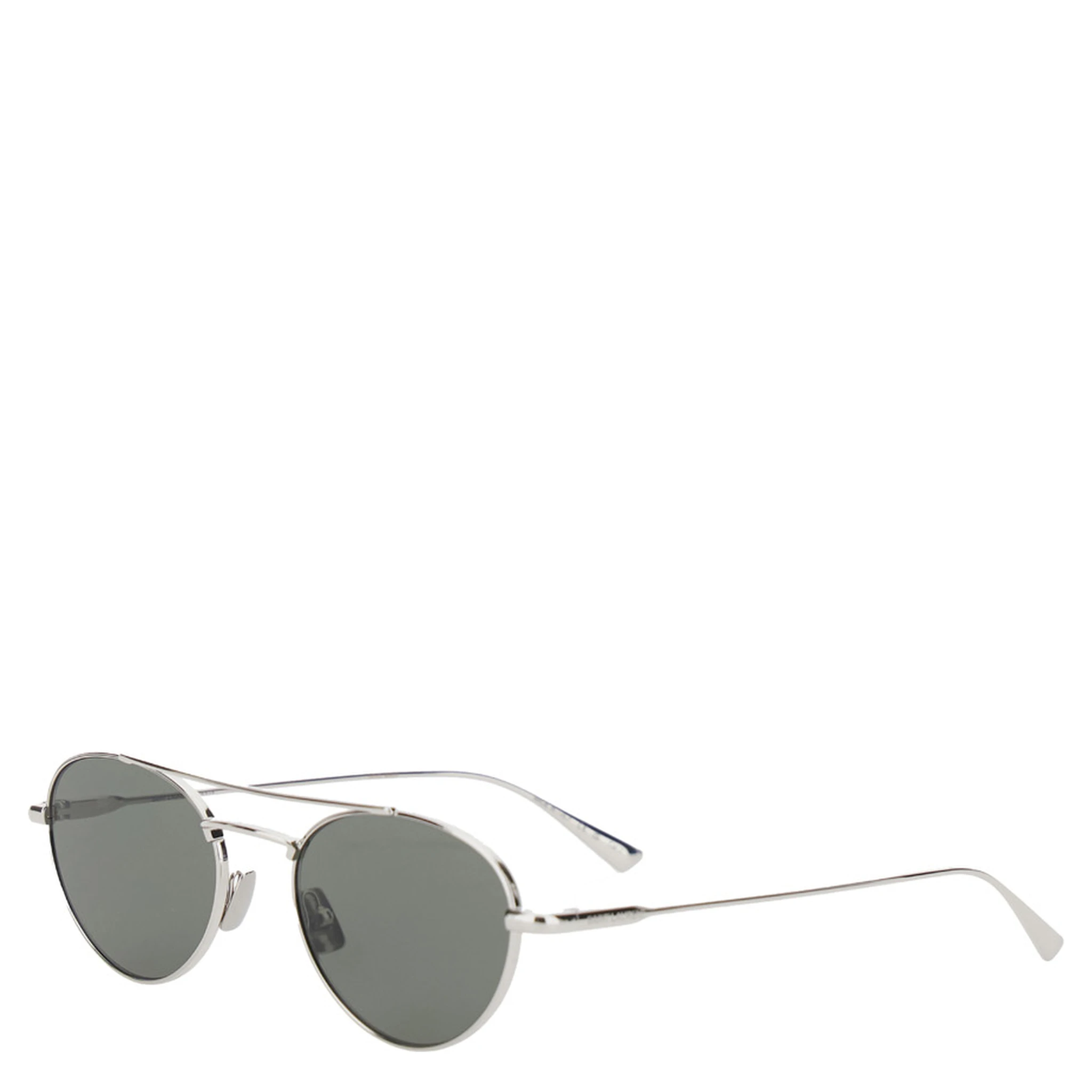 Silver Tone Sunglasses with Engraved Logo in Metal Woman