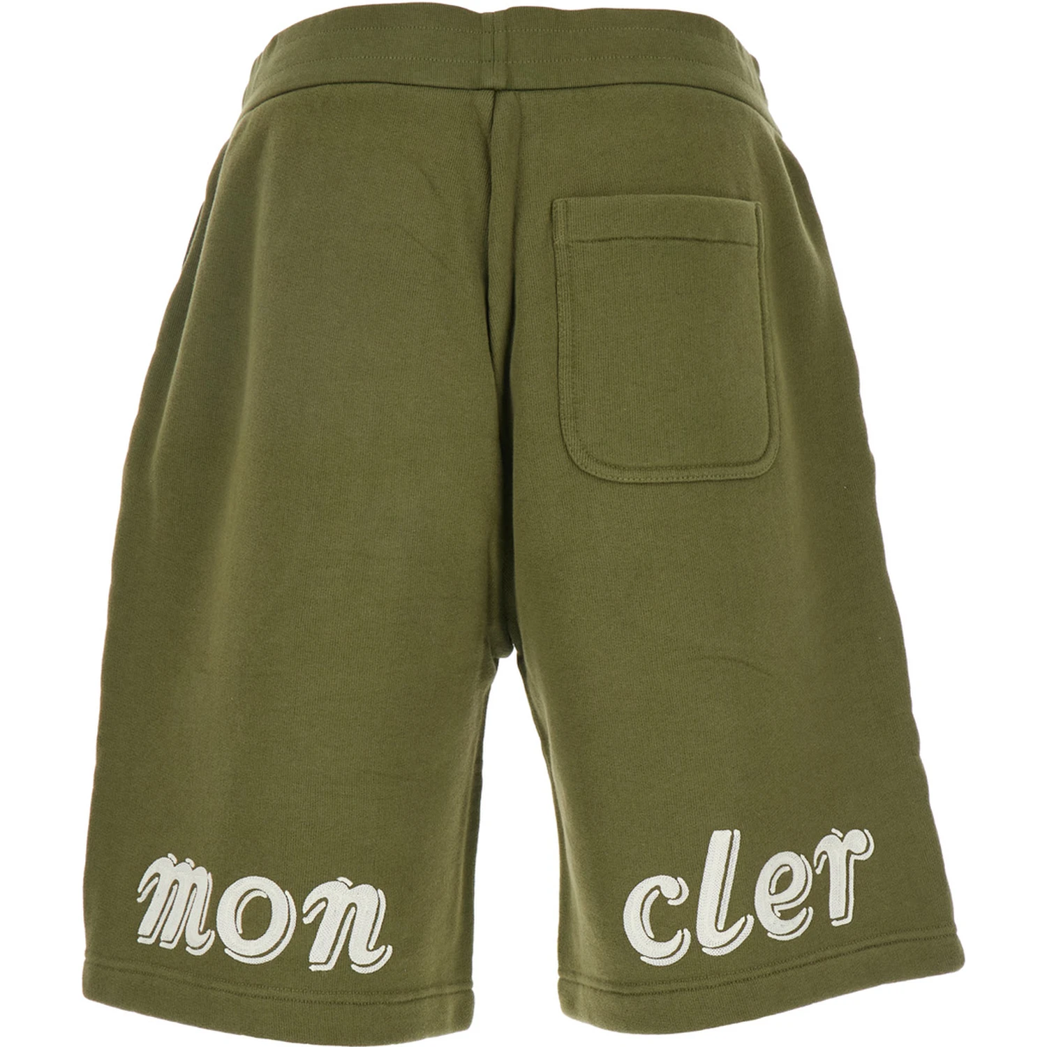 Green Shorts with Elastic Waist and Logo Patch on the Front in Cotton Jersey Man