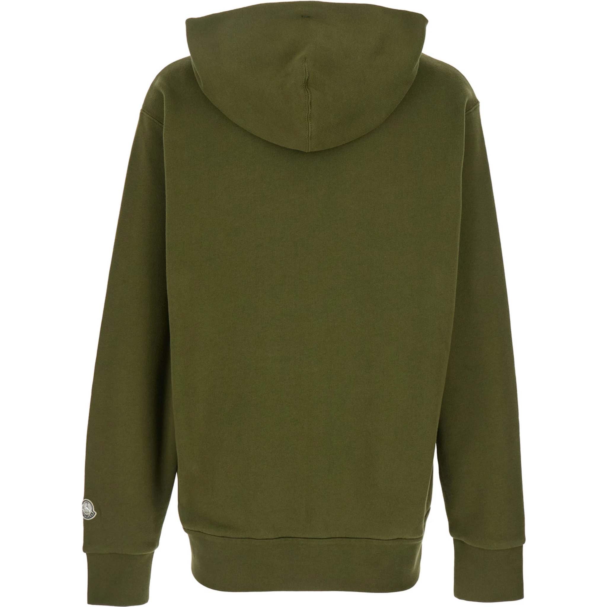 Green Sweatshirt with Monogram Embroidery on the Front and Logo Patch on the Sleeve in Cotton Jersey Man