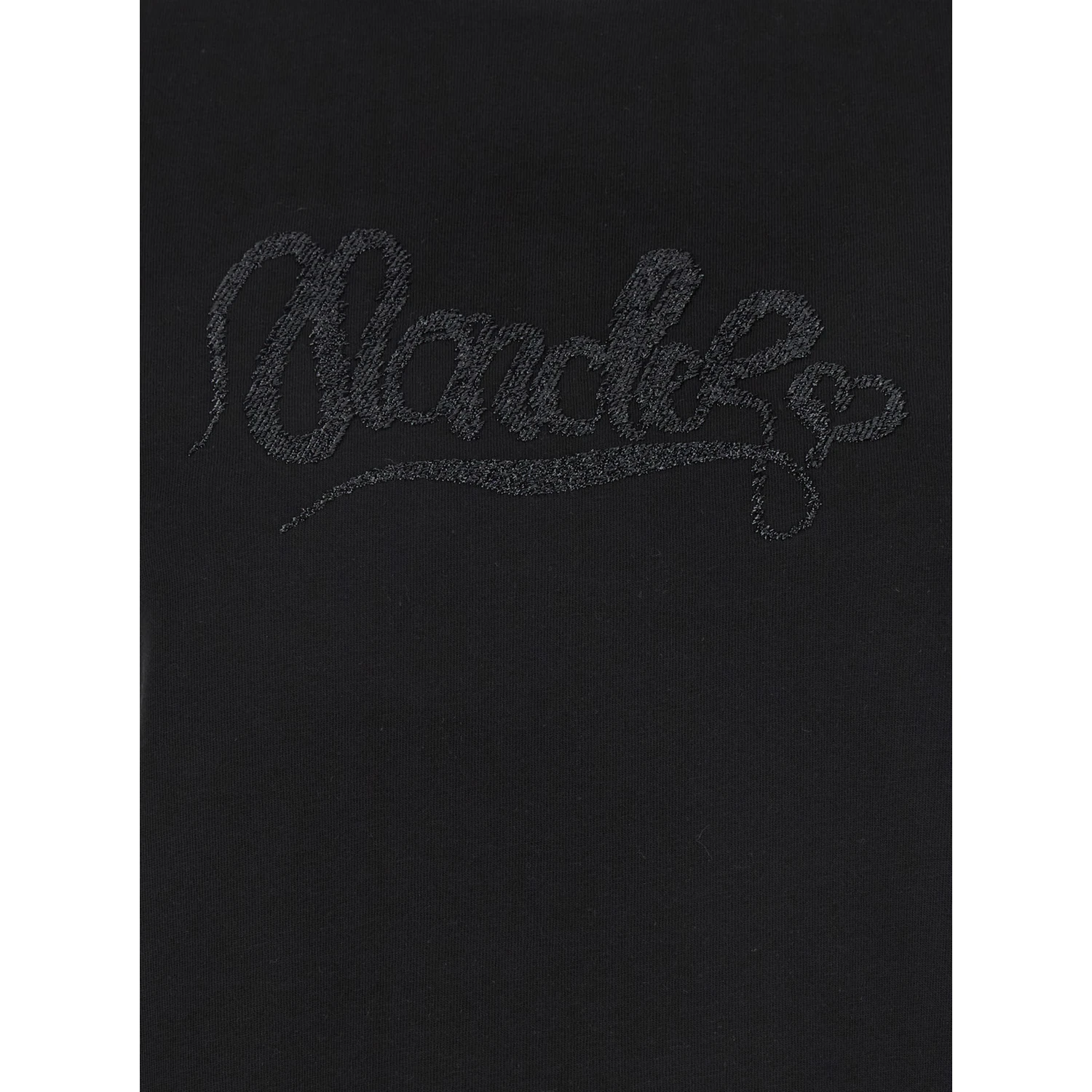 Black T-Shirt with Logo Embroidered on the Front in Cotton Woman
