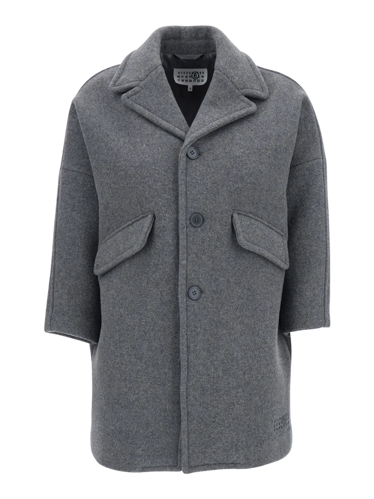 Grey Jacket with Notched Revers and Dropped Shoulders in Wool Blend Boy