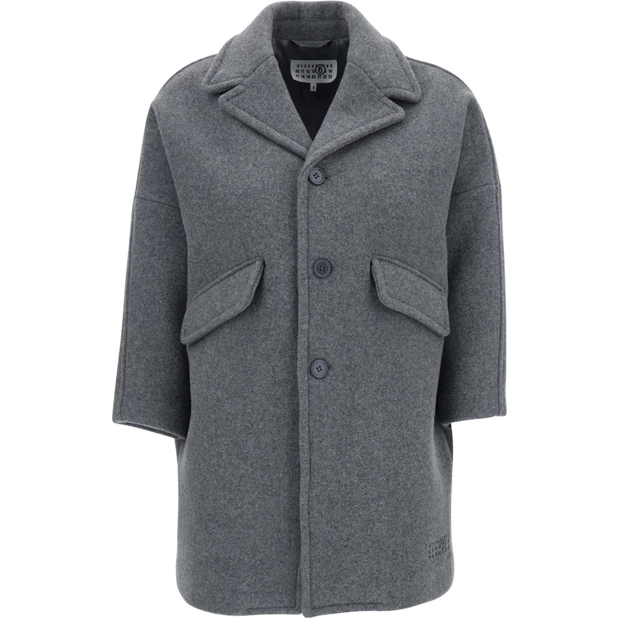 Grey Jacket with Notched Revers and Dropped Shoulders in Wool Blend Boy