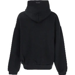 Eternal Black Hoodie with Logo Patch on the Hood and Embroidery on the Front in Cotton Blend Man