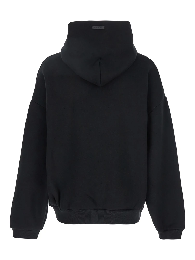Eternal Black Hoodie with Logo Patch on the Hood and Embroidery on the Front in Cotton Blend Man alternative