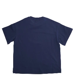 Blue T-Shirt with Round Neck and Maxi Logo Print on the Front in Cotton Boy