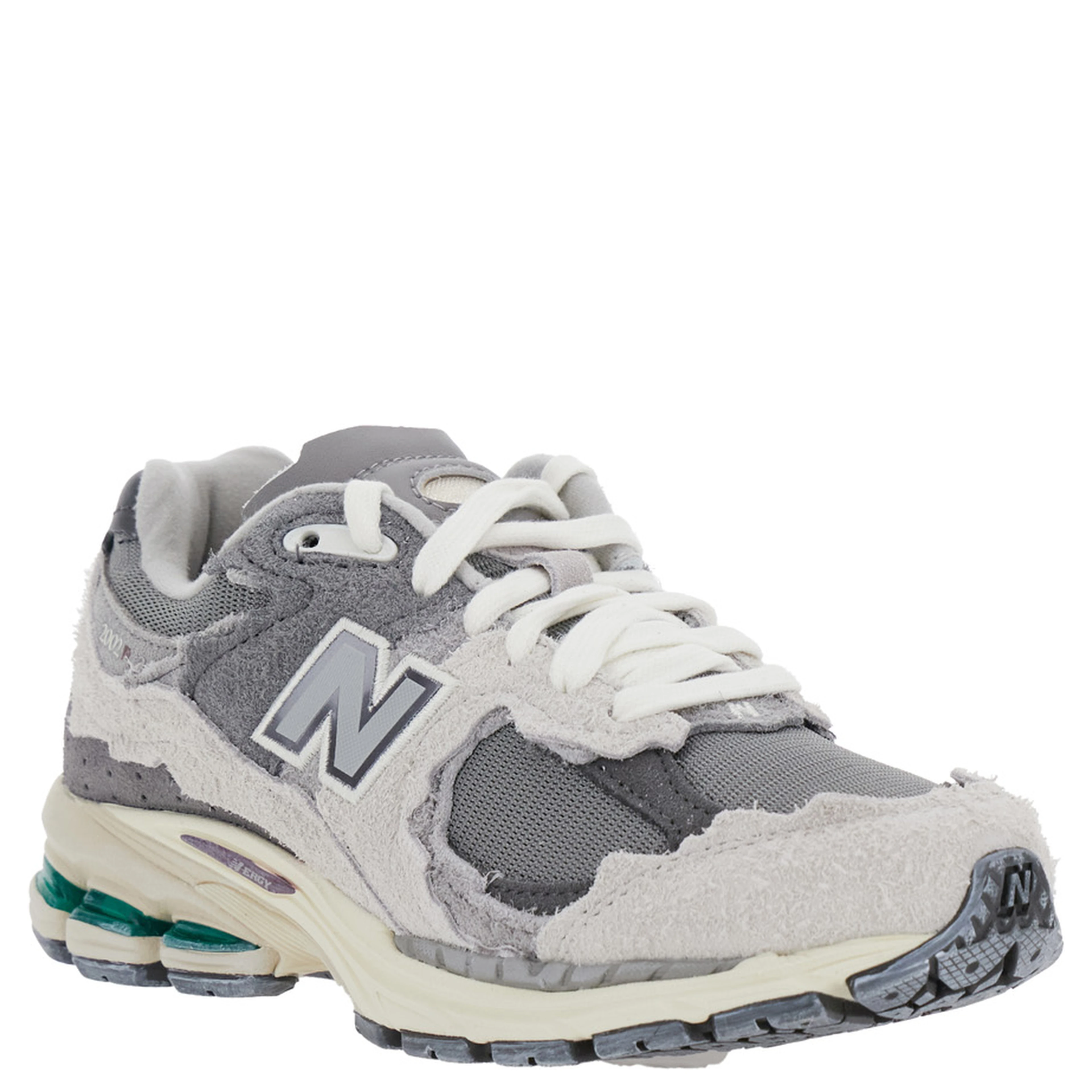 2002R Grey Low Top Sneakers with Logo Patch in Suede Unisex