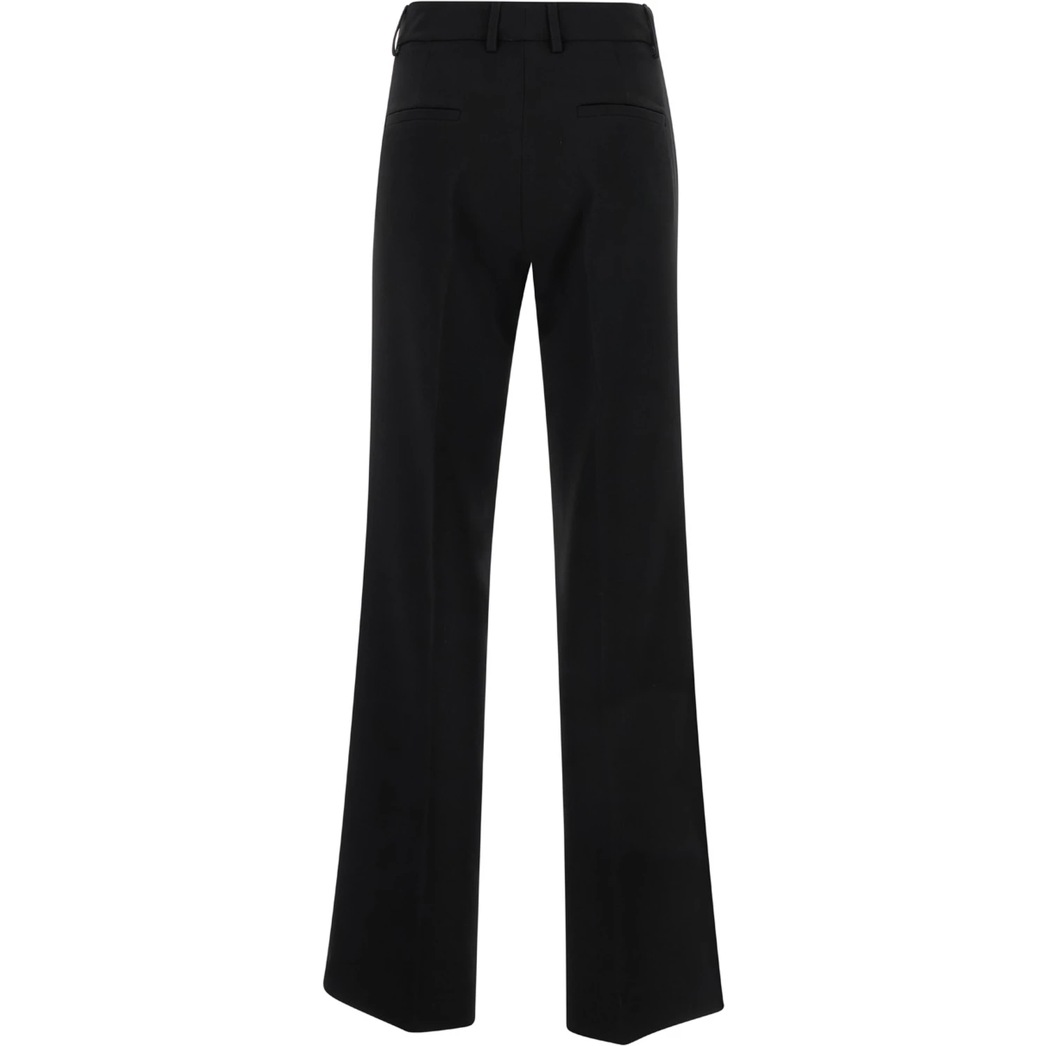 Straight Black Pants with Belt Loops in Fabric Woman