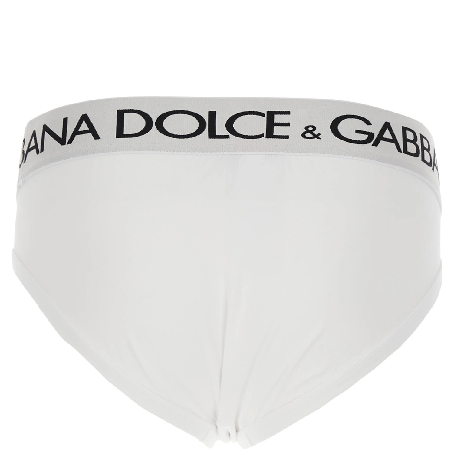 White Briefs with Elastic Waist and Logo Lettering in Cotton Man