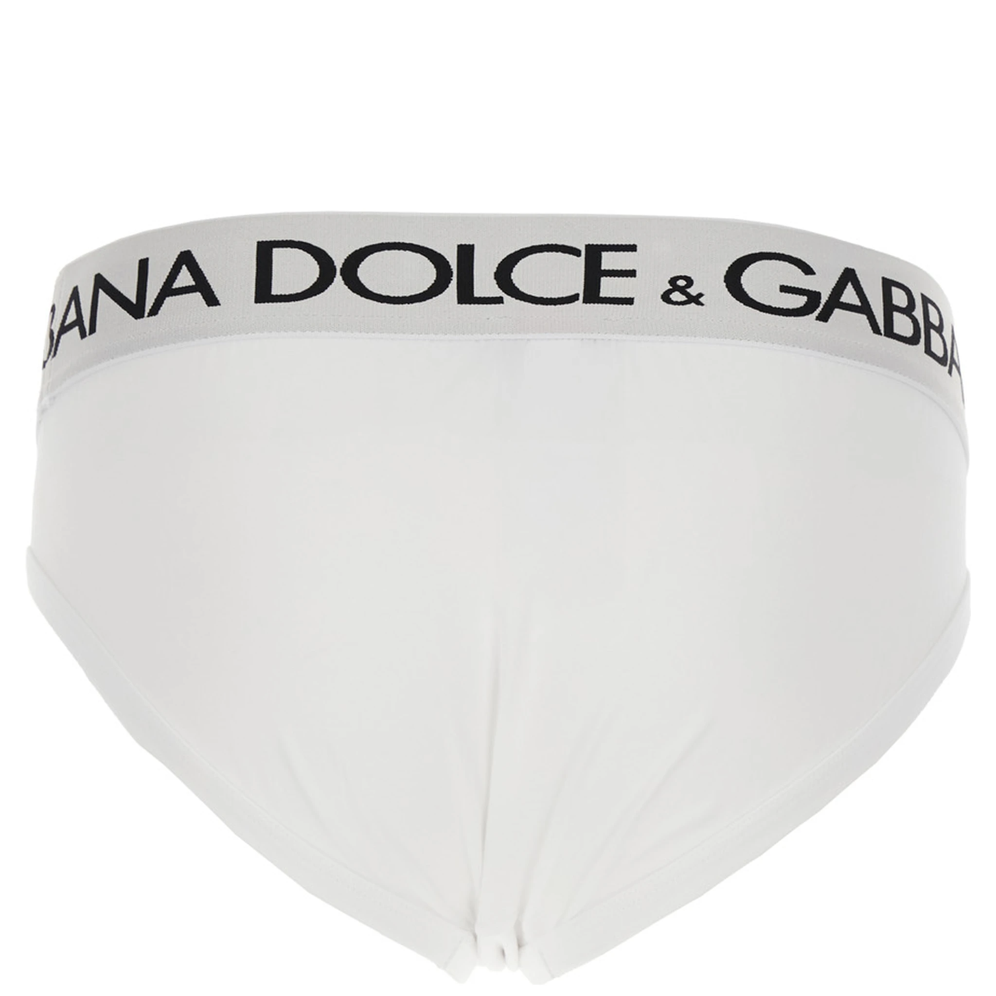 White Briefs with Elastic Waist and Logo Lettering in Cotton Man