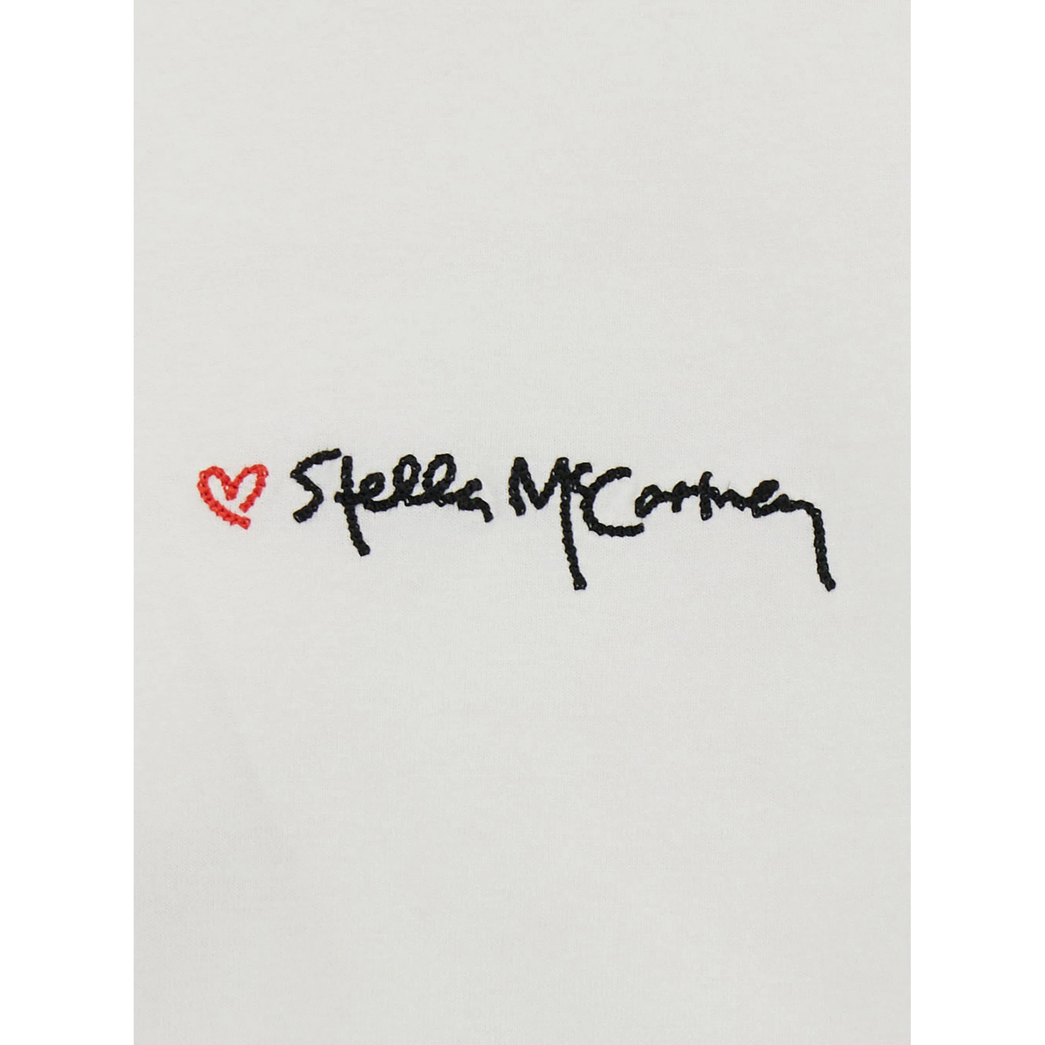 White Crewneck T-Shirt with Embroidered Logo at the Front in Cotton Woman