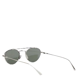 Silver Tone Sunglasses with Engraved Logo in Metal Woman