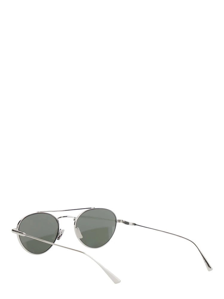 Silver Tone Sunglasses with Engraved Logo in Metal Woman alternative