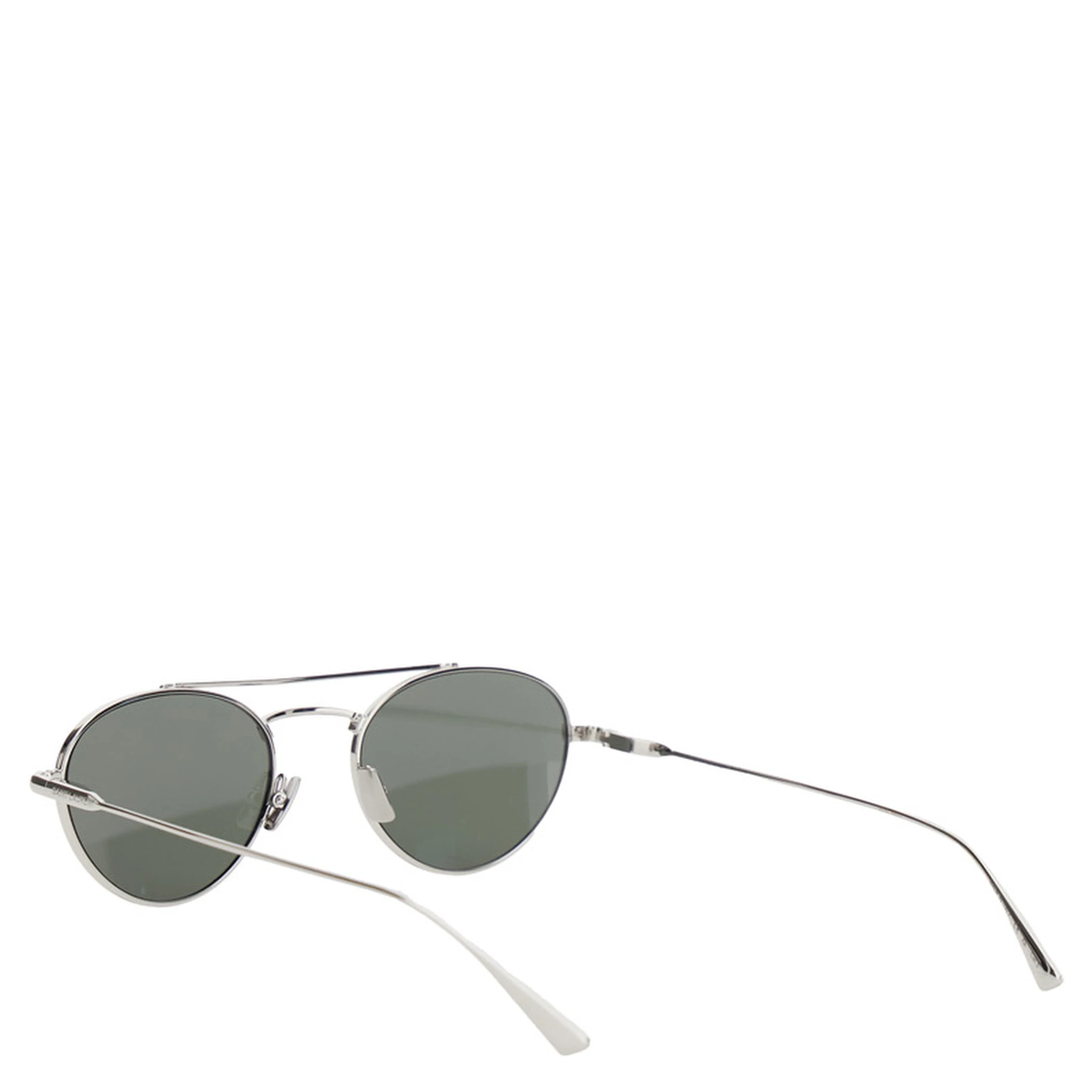 Silver Tone Sunglasses with Engraved Logo in Metal Woman