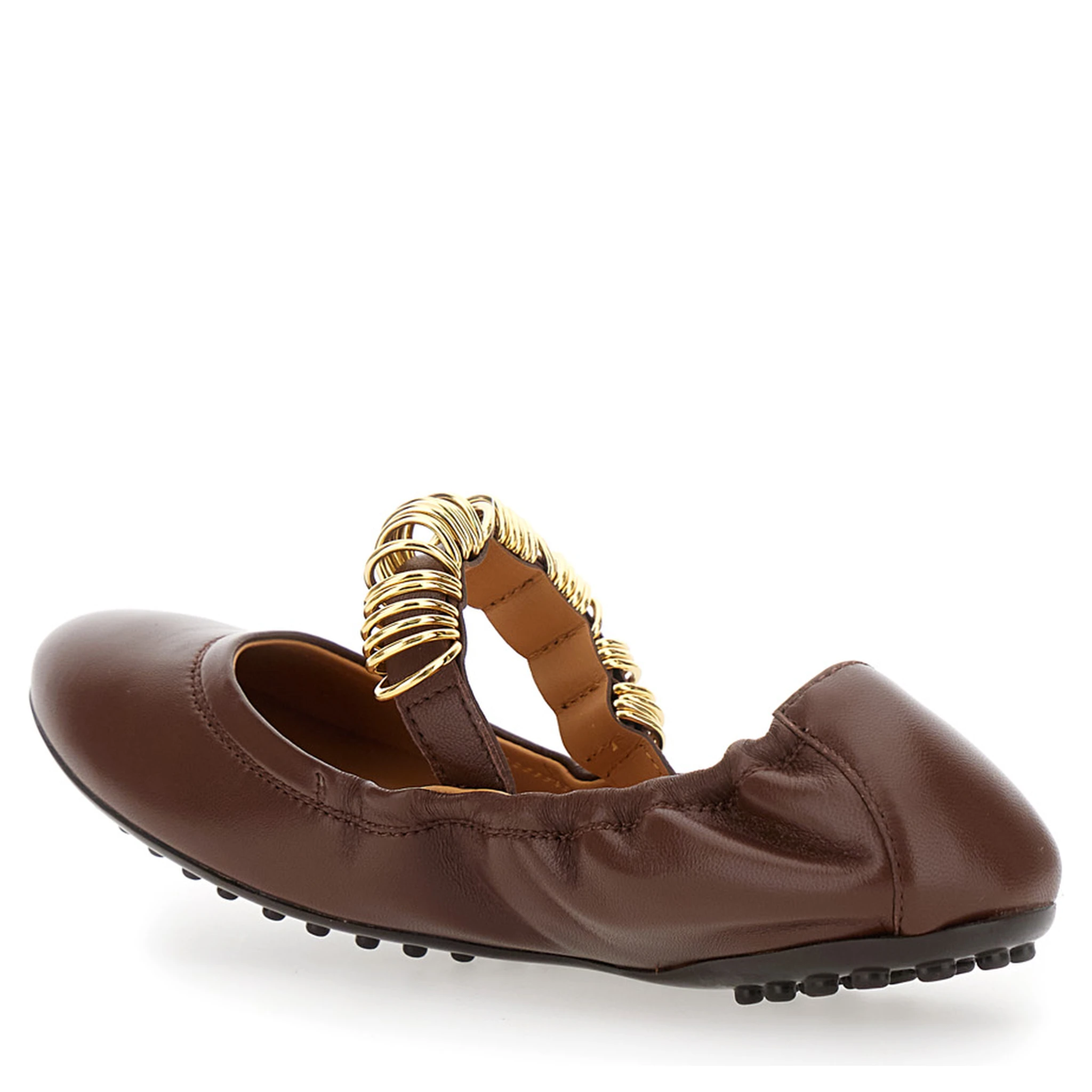 Dee Brown Ballerinas with Decorative Rings on the Front in Leather Woman
