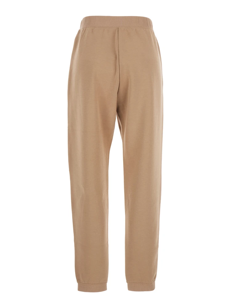 بنطلون فيولينو بيج بخصر مطاطي وشعار مطرز على الجانب من قماش جيرسي قطني نسائي alternative
