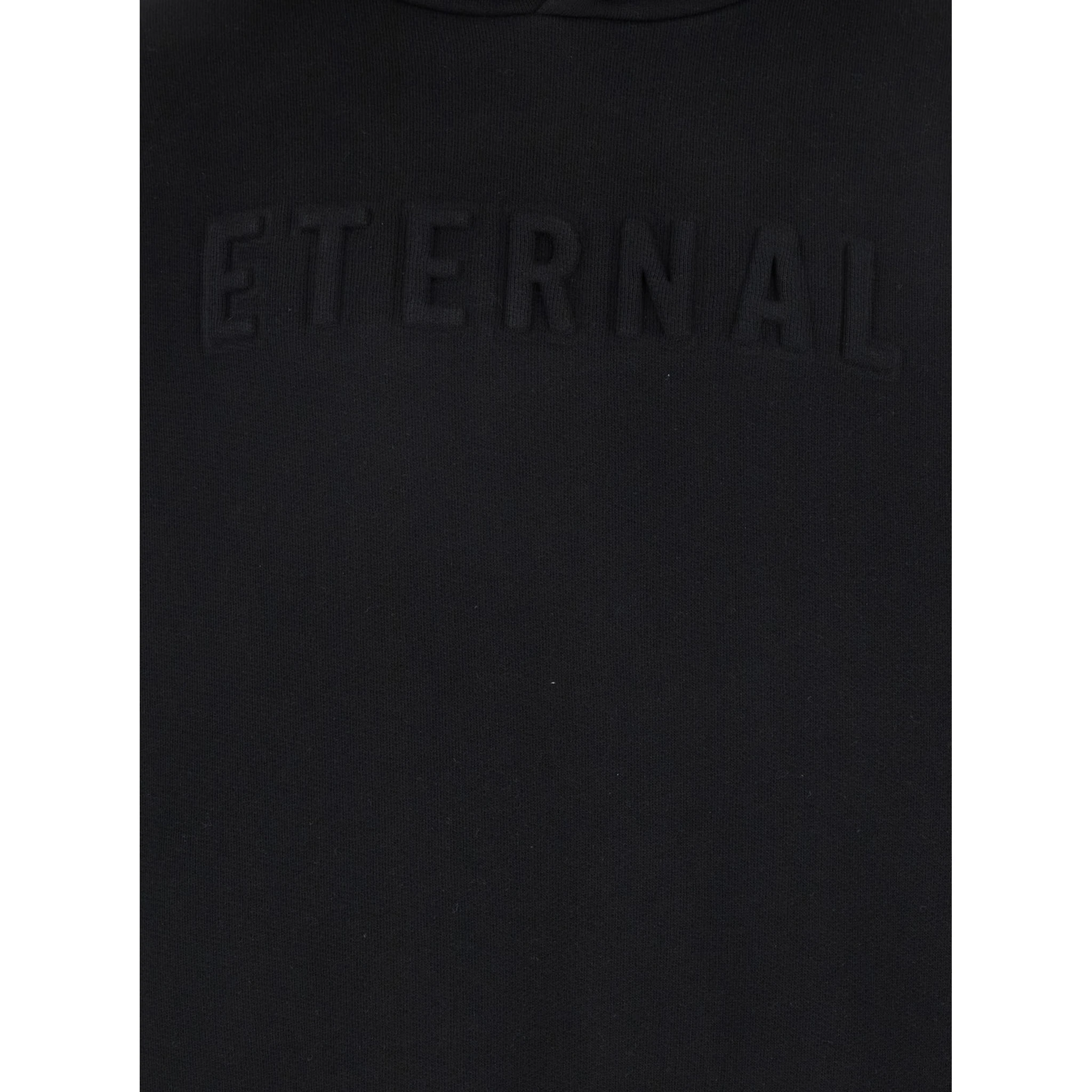 Eternal Black Hoodie with Logo Patch on the Hood and Embroidery on the Front in Cotton Blend Man