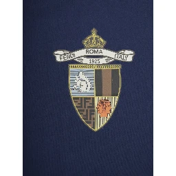 Blue T-Shirt with Round Neck and Maxi Logo Print on the Front in Cotton Boy