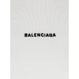 White Crewneck T-Shirt with Logo Lettering Embroidery on Front and Rear in Cotton Woman