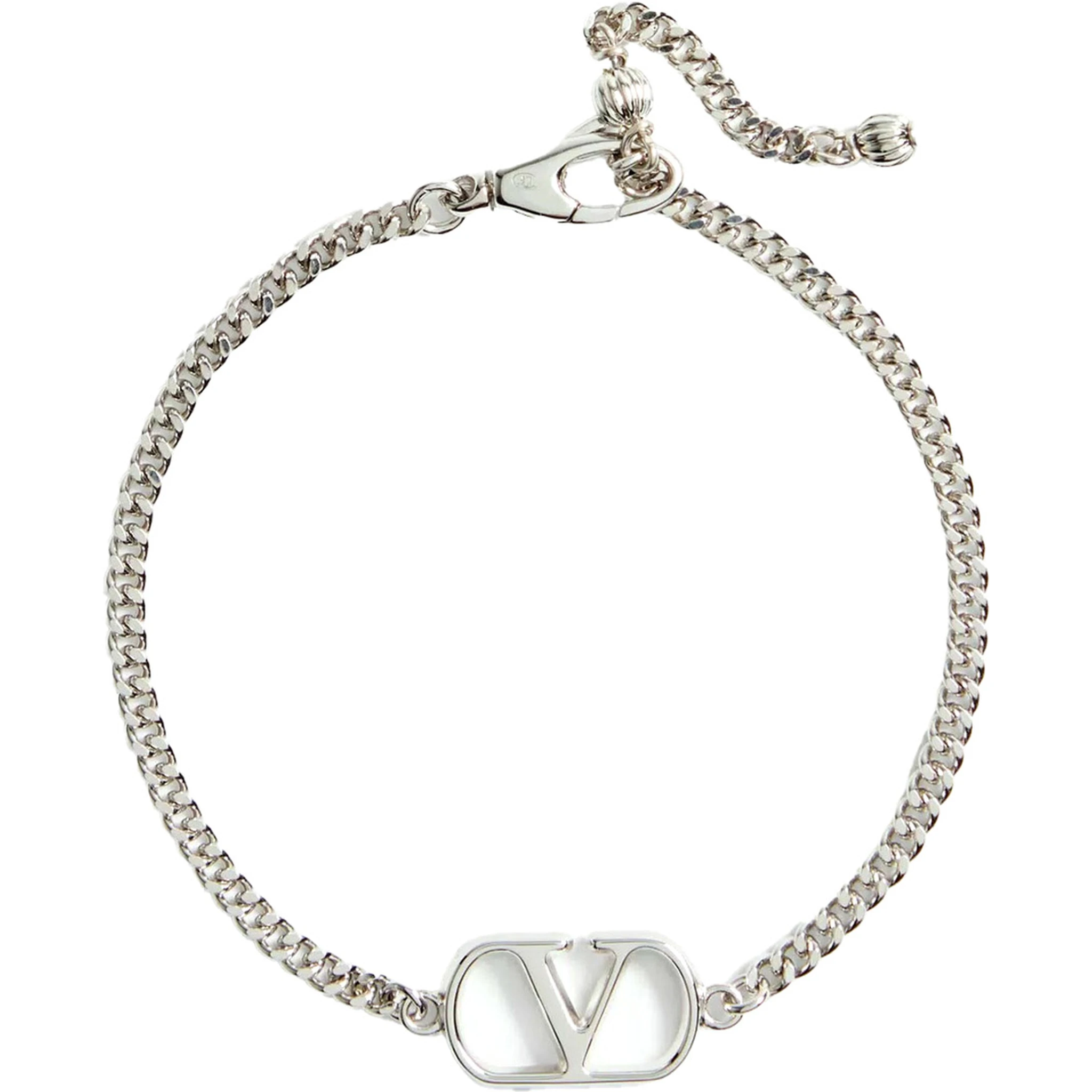 Metallic Bracelet with Chunky Chain-Link Design and VLogo in Bronze Man