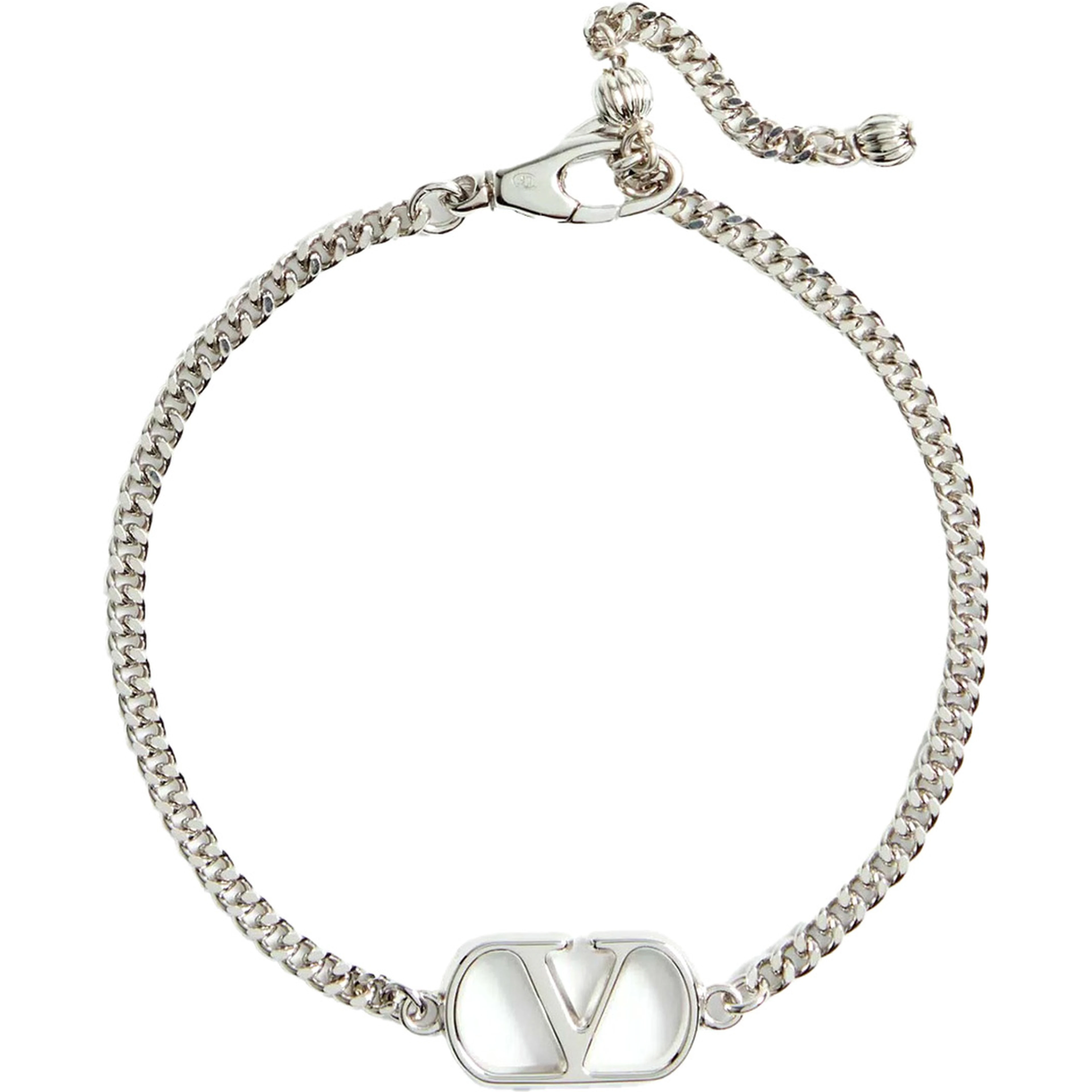 Metallic Bracelet with Chunky Chain-Link Design and VLogo in Bronze Man