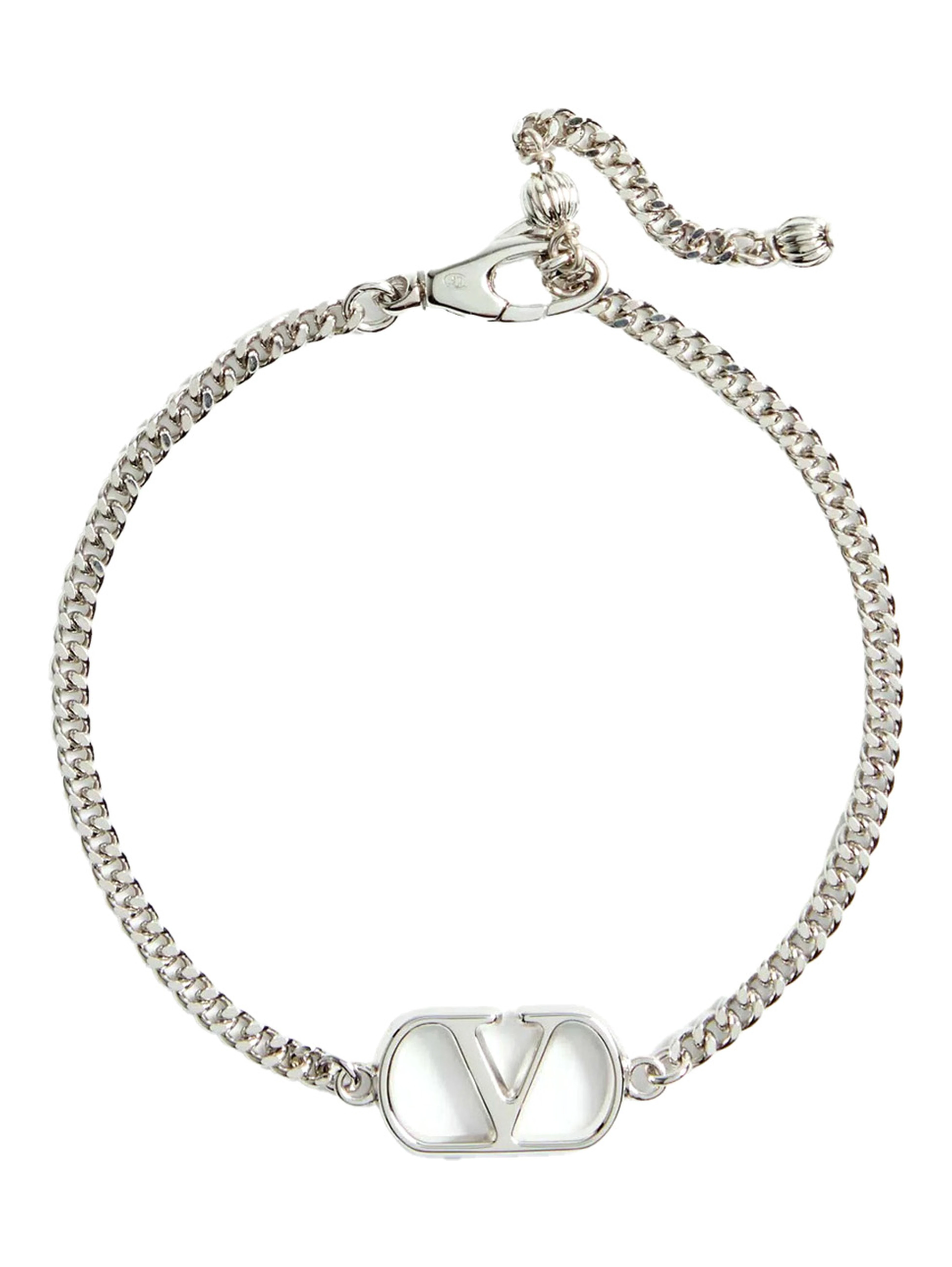 Metallic Bracelet with Chunky Chain-Link Design and VLogo in Bronze Man