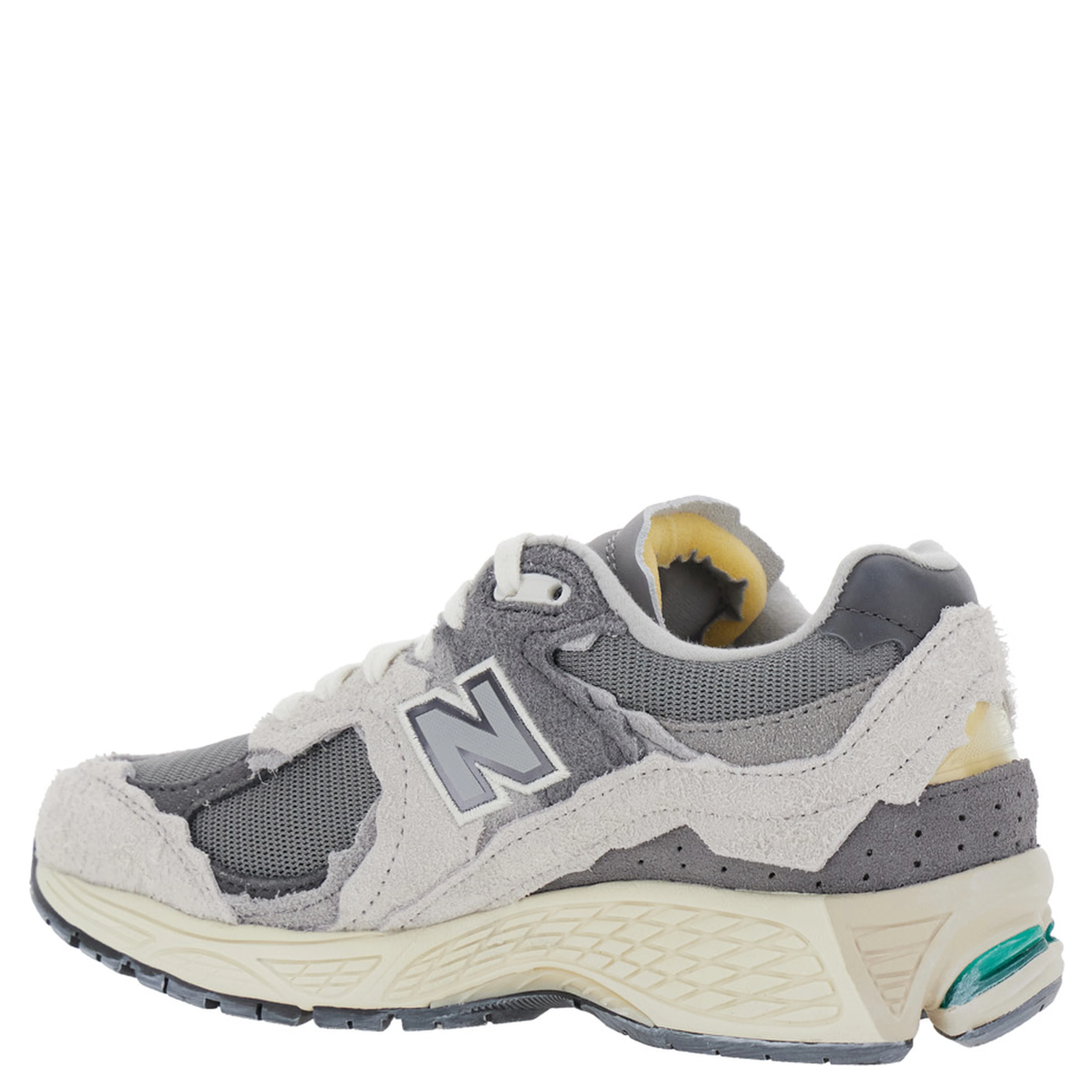2002R Grey Low Top Sneakers with Logo Patch in Suede Unisex