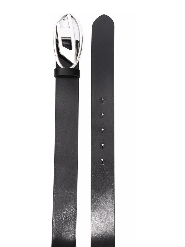 Black Belt with Oval D Logo Buckle Closure in Leather Man alternative